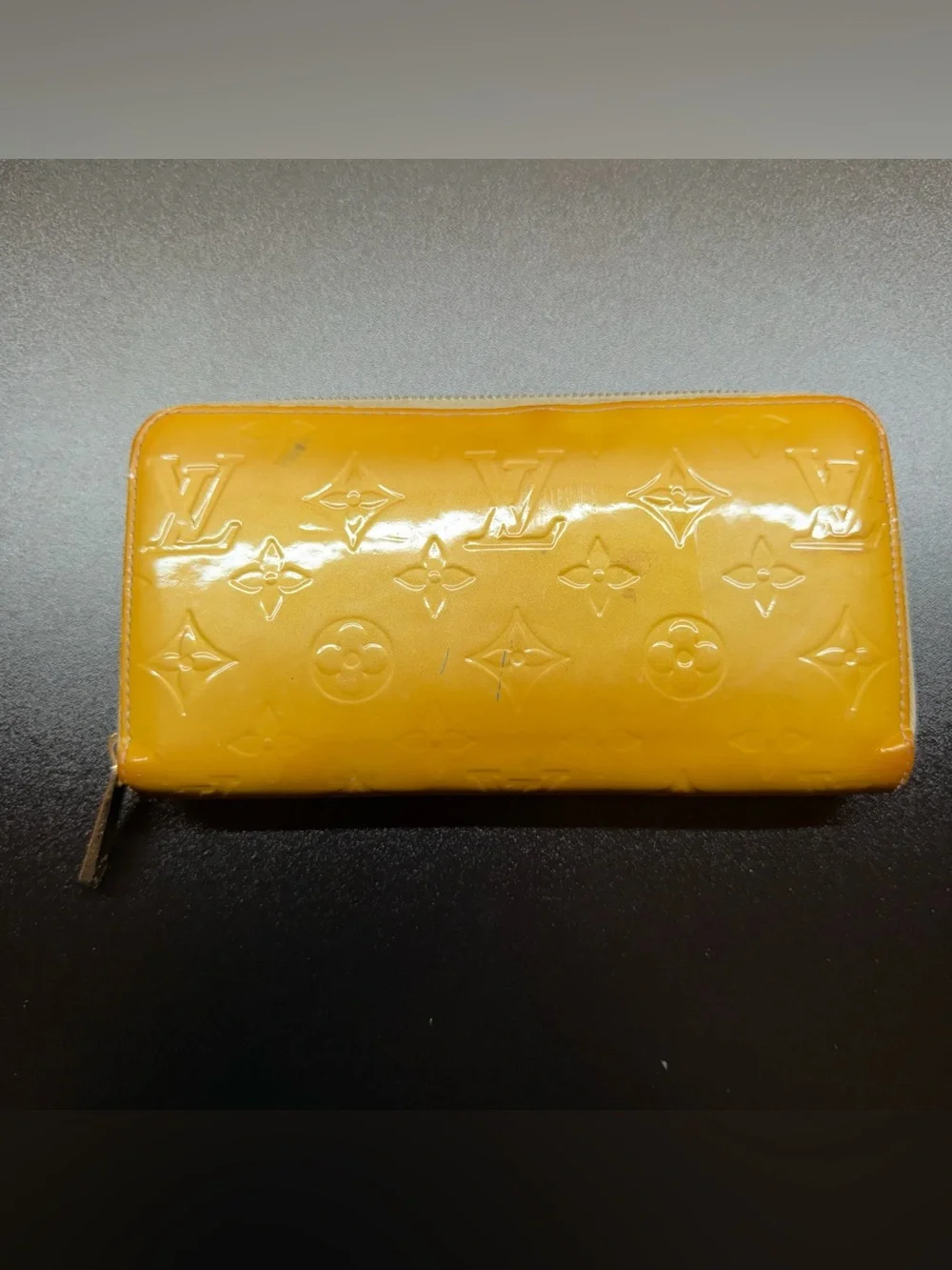 Louis Vuitton Yellow Vernis Zippy Continental Wallet